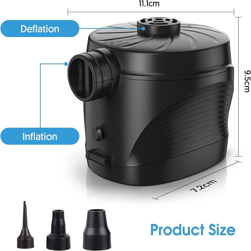 Battery Powered Air Pump for Inflatables & Air Mattresses - Portable Deflate & Inflate Tool
