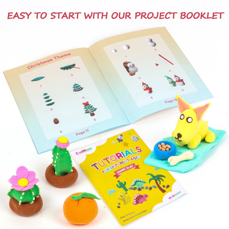 Kids Air Dry Modeling Clay Set - 60 Colors, Soft & Lightweight Craft Kit for Children