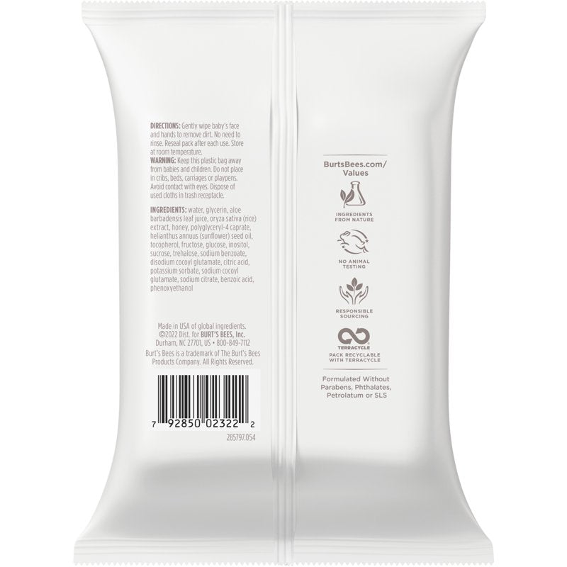 Baby Face & Hand Cleansing Wipes Unscented 30 Wipes - 3 Pack