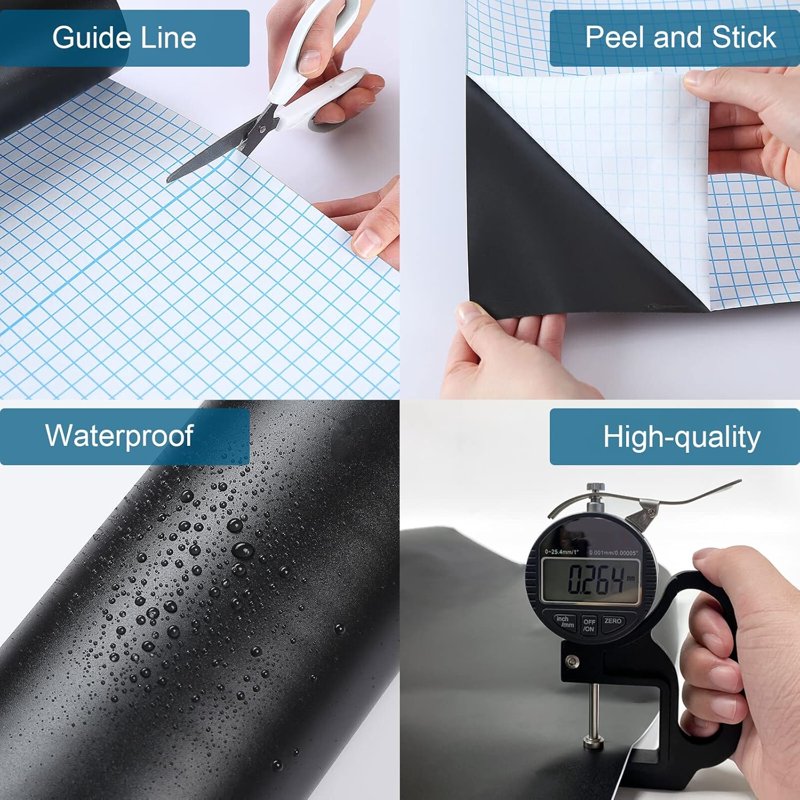 Large Peel & Stick Chalkboard Contact Paper Roll - 23.6 x 78.7 Inches, Includes 5 Chalks