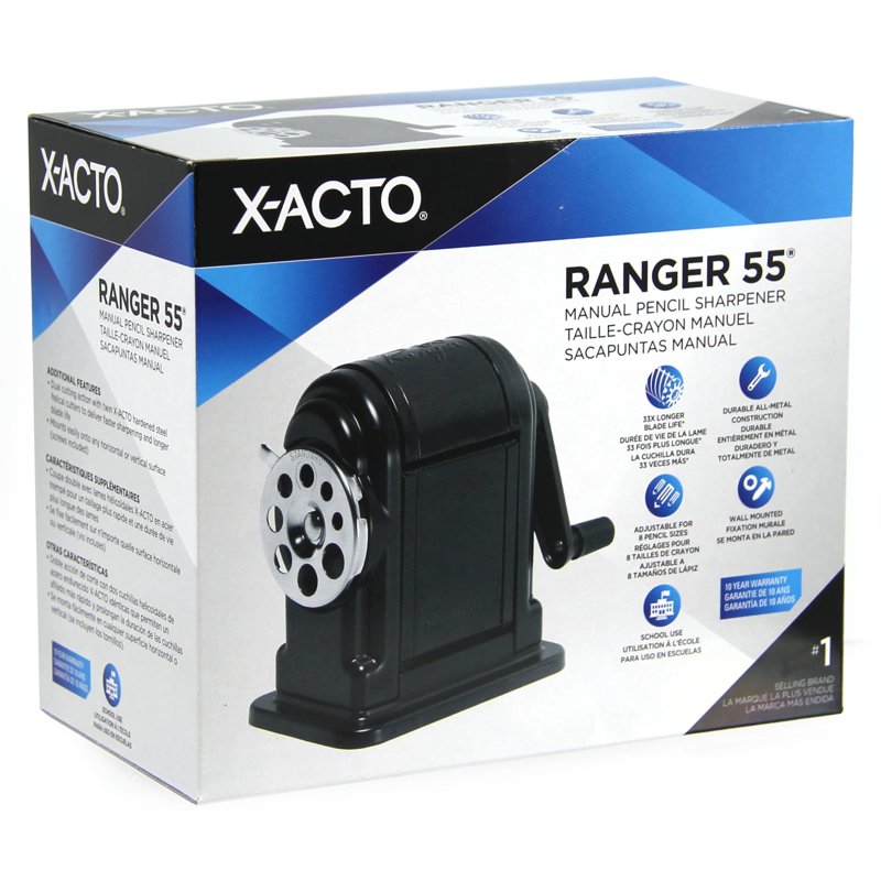 Manual Pencil Sharpener Wall Mountable Black Durable Office & School Tool