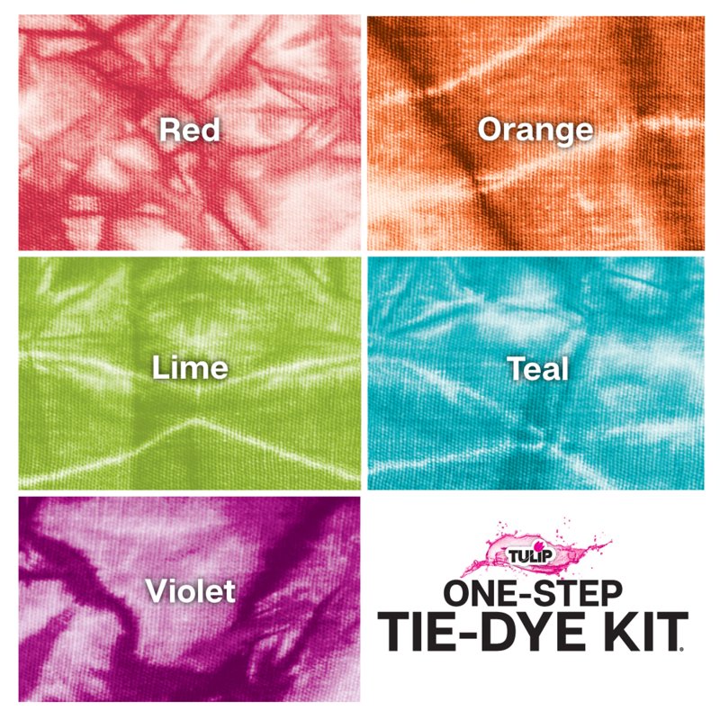 Tropical Tie-Dye Kit with 5 Bright Colors for Fabric Dyeing - Up to 30 Projects