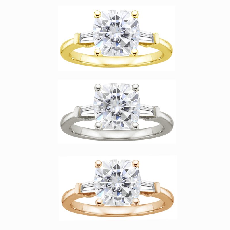 Elegant Cushion Cut Swarovski Engagement Ring in Pink Plated Sterling Silver