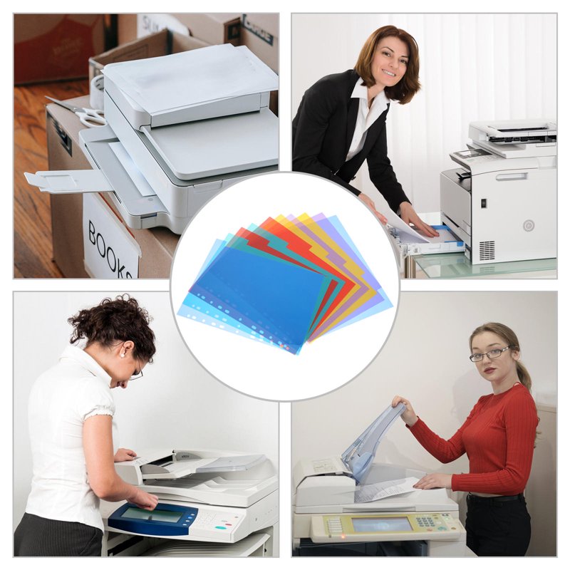 10-Pack Binder Dividers with Tabs Waterproof Sheet Protectors Office Organization