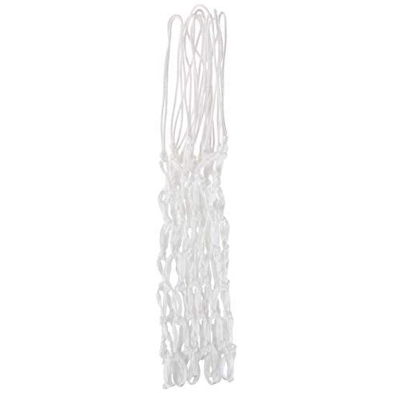Heavy-Duty White Nylon Basketball Net - Anti-Whip Design for Standard Hoops