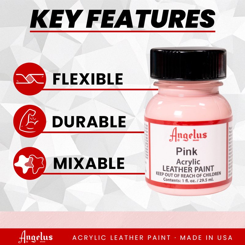 Acrylic Leather Paint Pink 1 oz. - Perfect for Shoes & Accessories