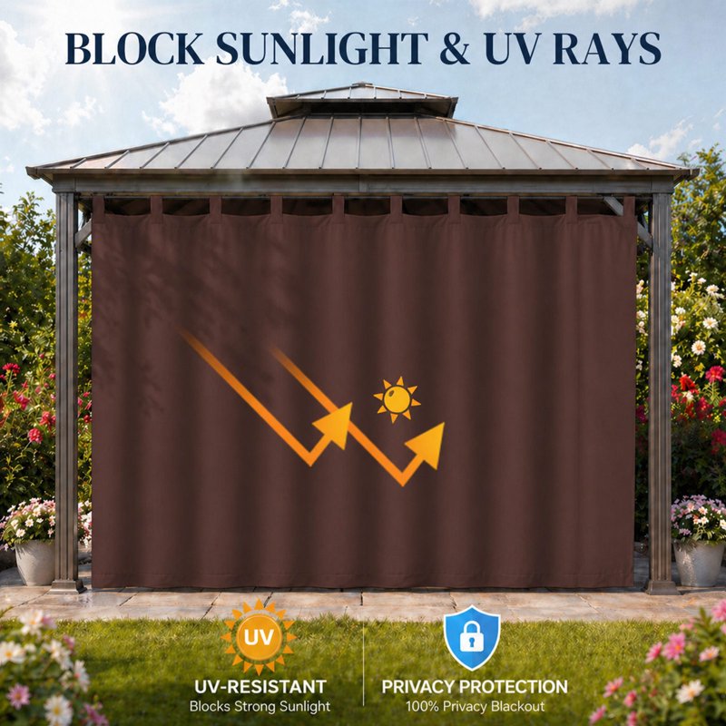 Outdoor Waterproof Blackout Curtain Panel - Extra Wide Thermal Insulated Drapes