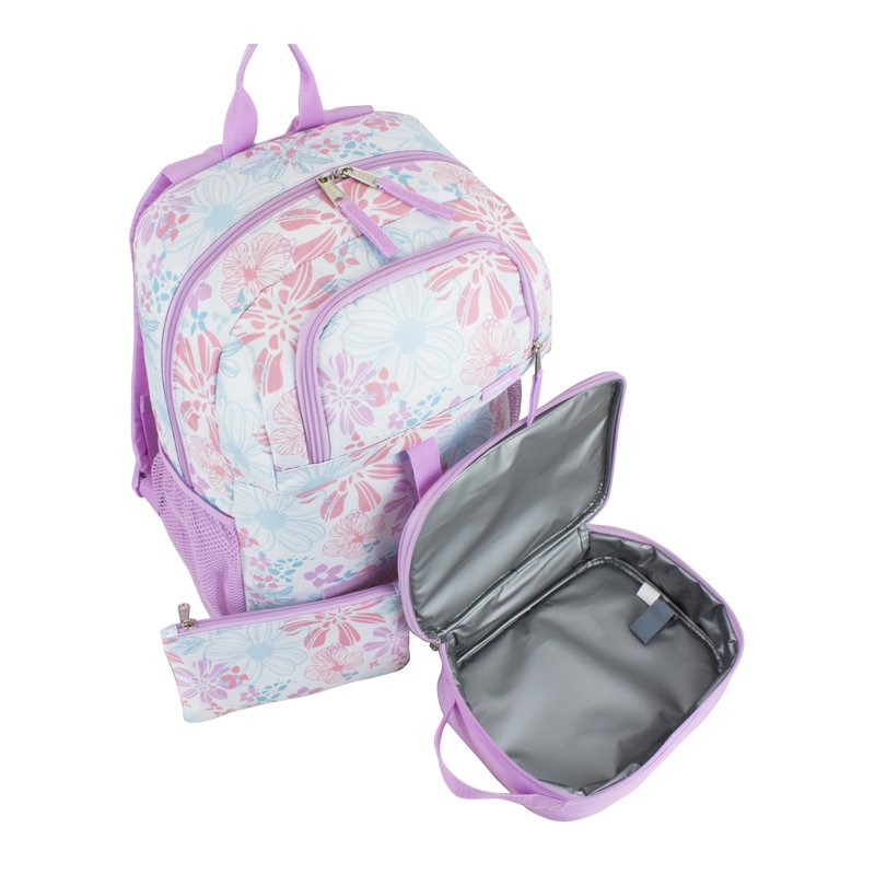 Unisex 4-Piece Combo Backpack Set with Lunch Box Shoe Pouch and Storage Case