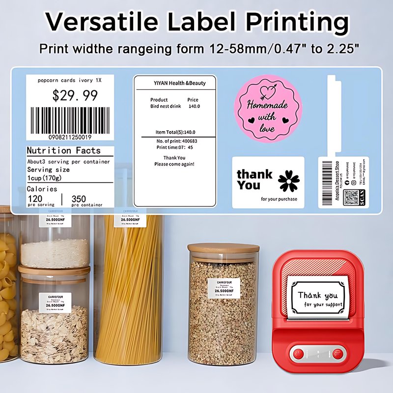 Bluetooth Label Maker with Thermal Printer, Portable Sticker Printer for Home Office School