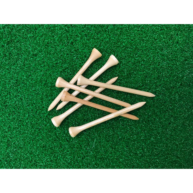 Natural Hardwood Golf Tees Pack - 3 1/4 Inch, 90 Count, Durable & Safe