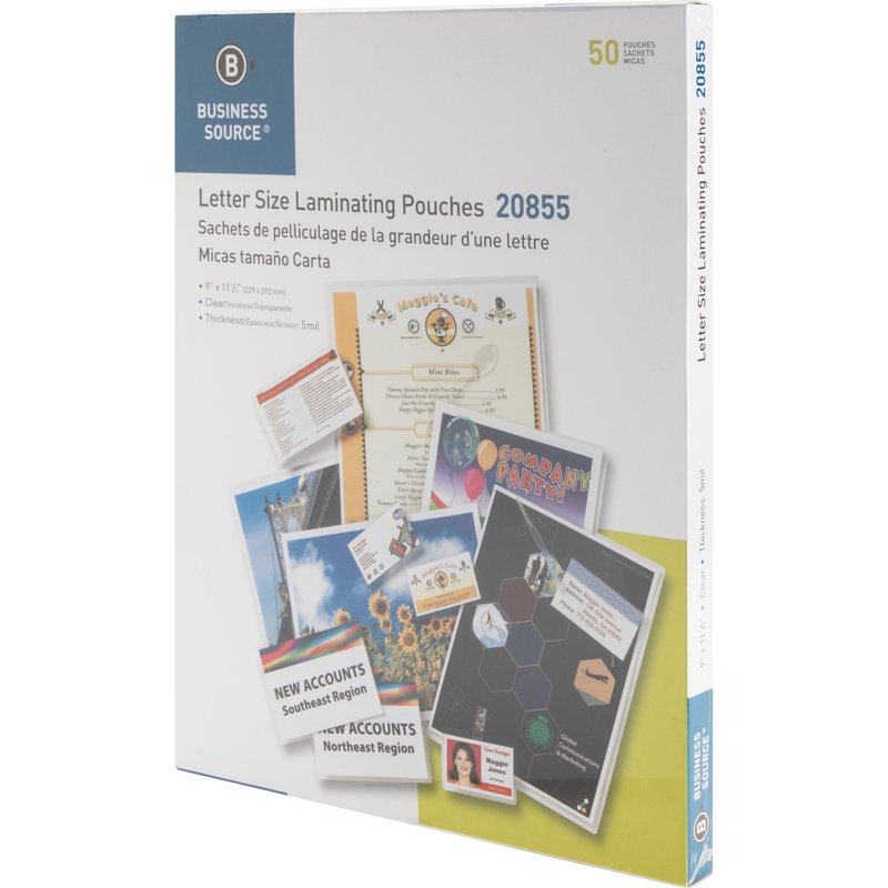 Letter Size Laminating Pouches - Clear, 50 Pack, 5 Mil Medium-Weight