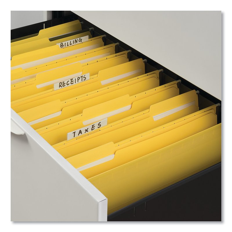 Legal Size Reinforced Top Tab Folder with Fasteners - Yellow, 50 Pack