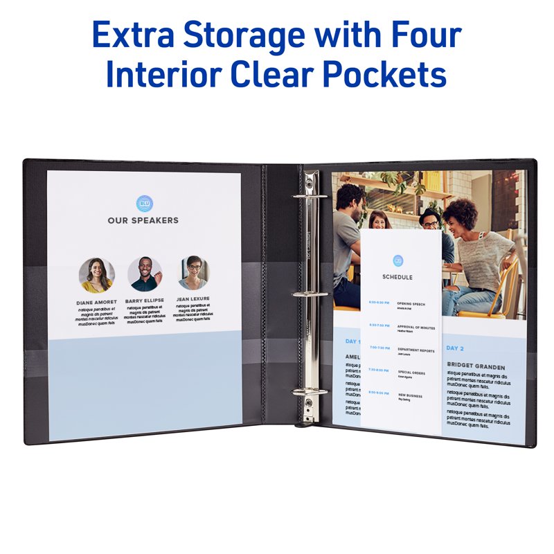 Heavy-Duty 1-Inch Ring Binder with EZD Rings & Tear-Resistant Cover