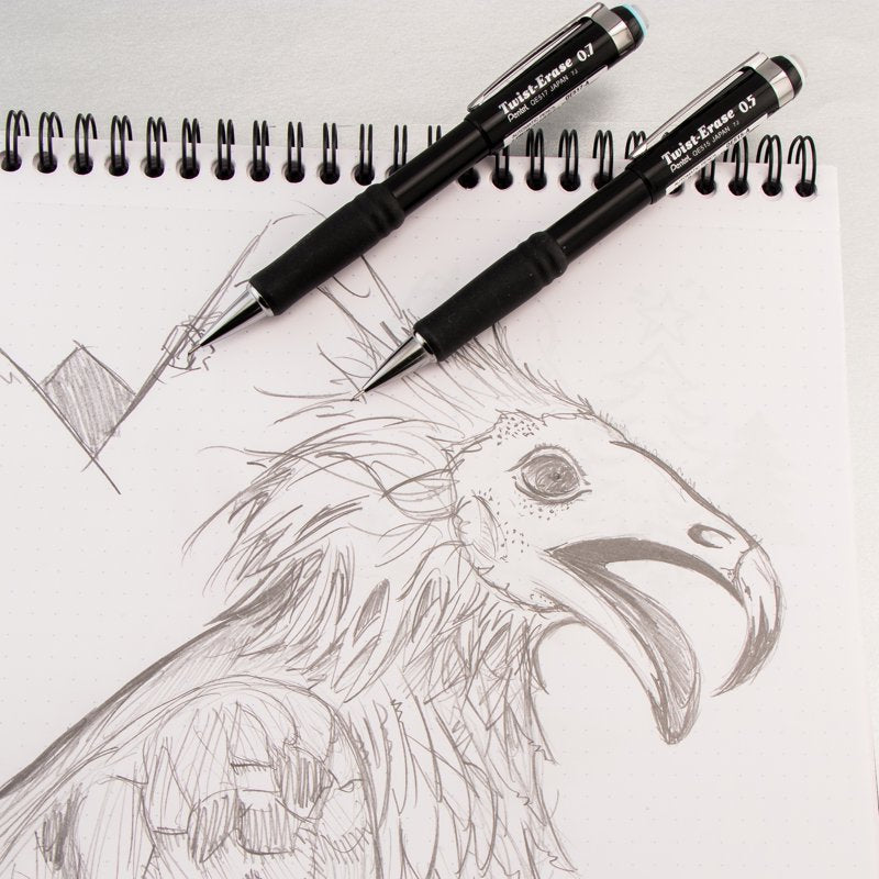 Pentel Twist-Erase III Mechanical Pencil 0.5mm with Eraser Refills 2-Pack