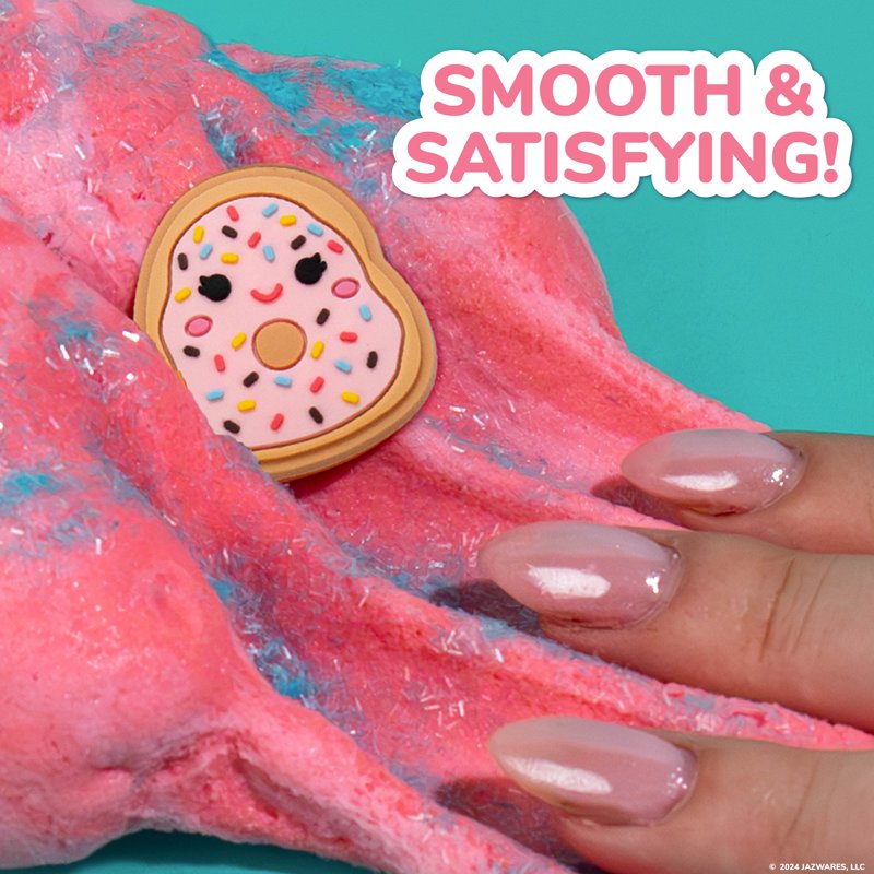 Donut Scented Cloud Slime with Tinsel & Charm - 8oz, Pre-Made, Pink & Blue