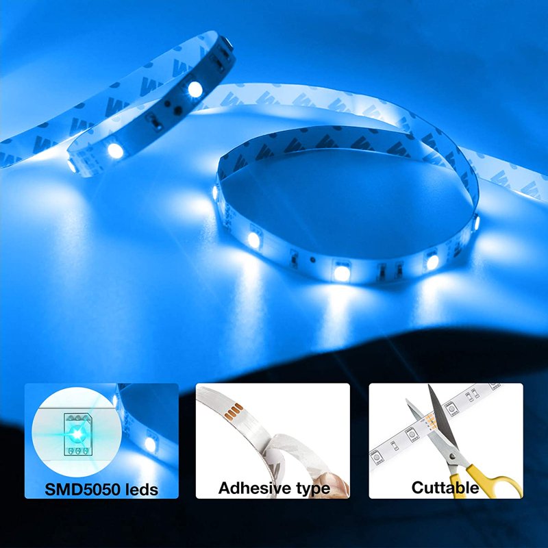 100ft RGB LED Strip Lights with Remote & Power Supply - Flexible, Cuttable for Bedroom, Kitchen, Decor