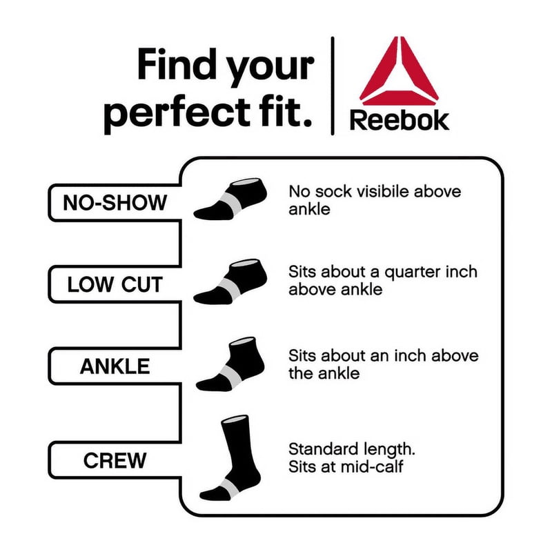 Reebok Men's Pro Series Lightweight Ankle Socks 6-Pack - White, 6-12.5