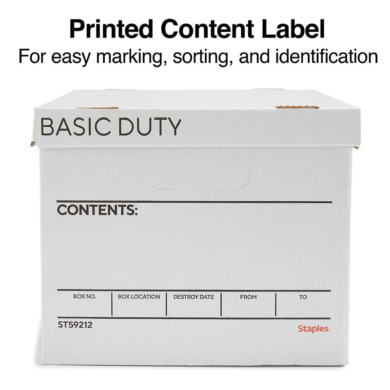 Corrugated File Storage Box with Lift-Off Lid 20 Pack for Letter & Legal Size Documents