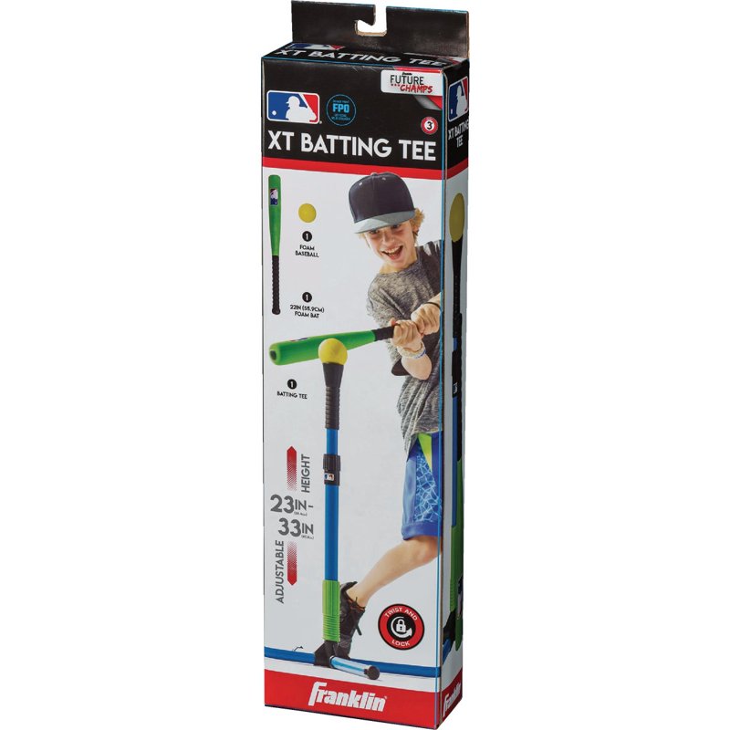 Adjustable Youth Baseball Batting Tee with Foam Bat & Ball - 23-33 Inches
