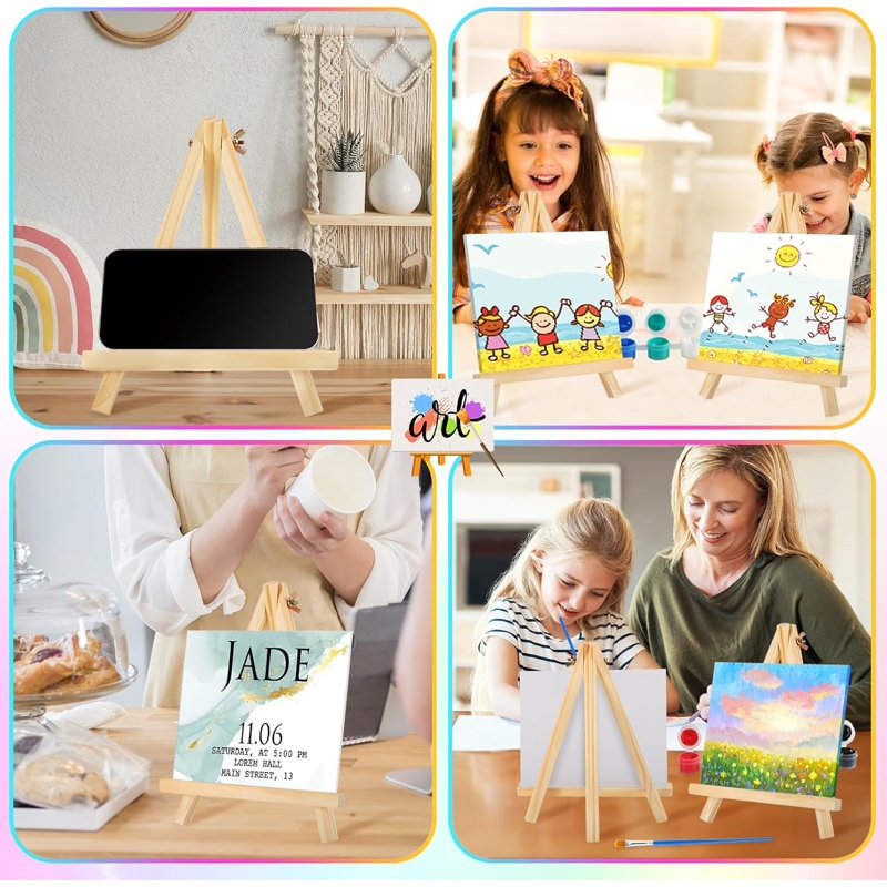9 Inch Wooden Easel Stand for Painting & Art Displays - 12 Pack