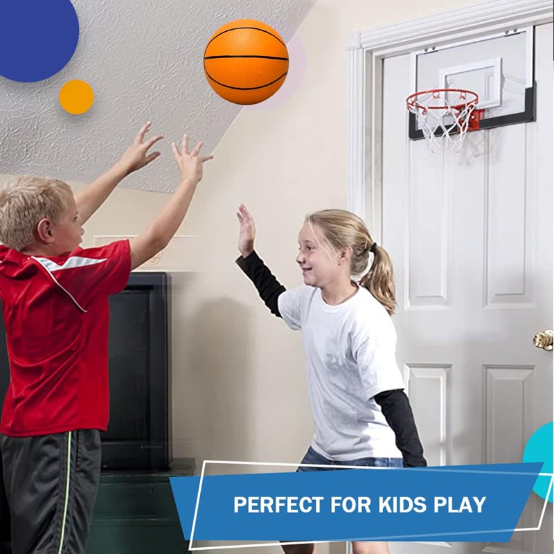 Mini Rubber Basketball Size 6 Inch for Indoor & Outdoor Play - 6-Pack