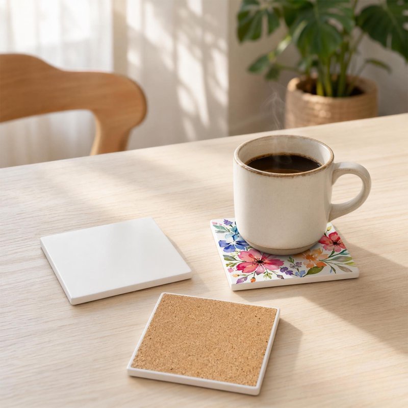 Blank Ceramic Tiles Set for DIY Crafts and Art Projects, Glossy Finish, 36 Pack