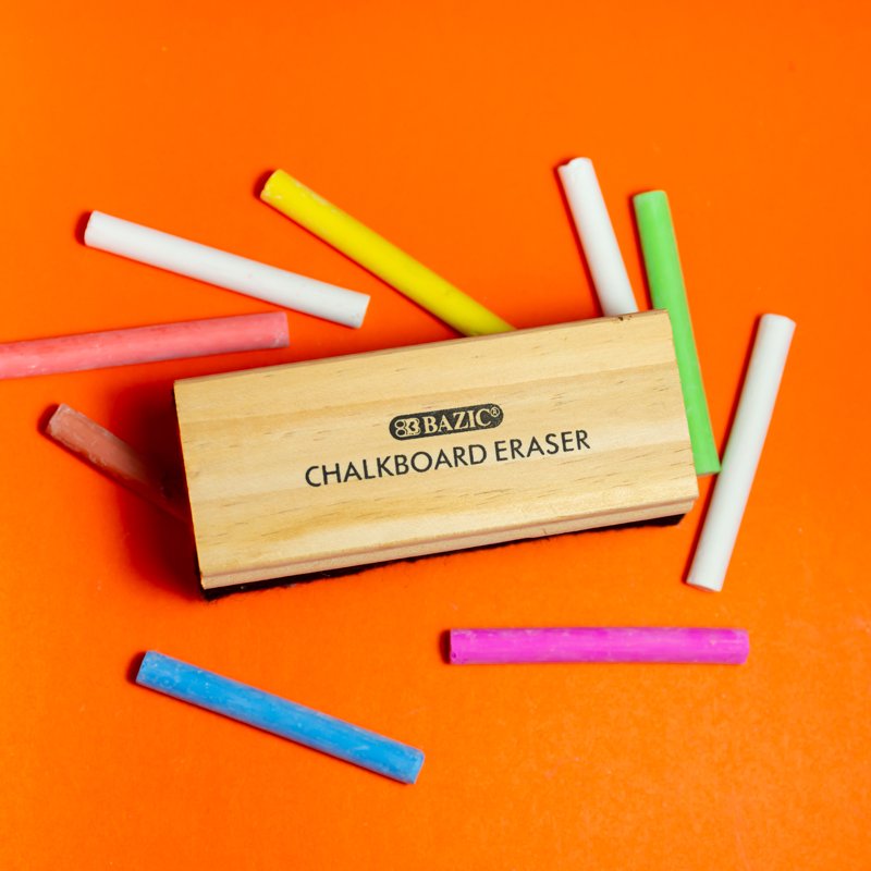 24-Pack Chalkboard & Whiteboard Erasers with Felt & Wood Handles