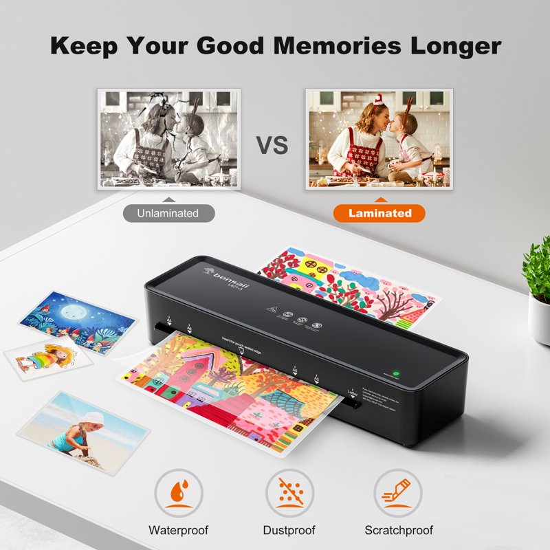 A4 Thermal Laminator Machine with Laminating Sheets for Home Office School