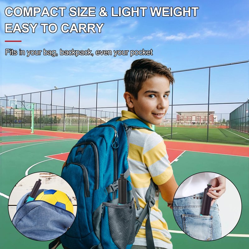 Fenxyo Ball Pump with Needle Storage and Extendable Cable - Sports Ball Inflator for Basketball, Soccer, Volleyball, Rugby