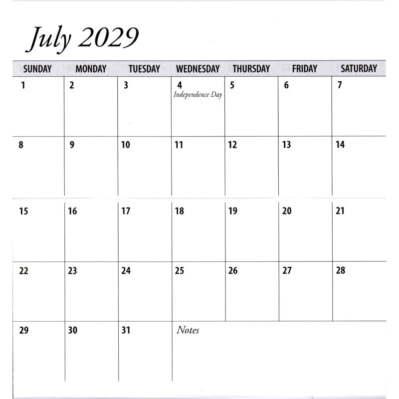 3-Year Pocket Calendar Planner with Notepad USA Made by WINGS Craft