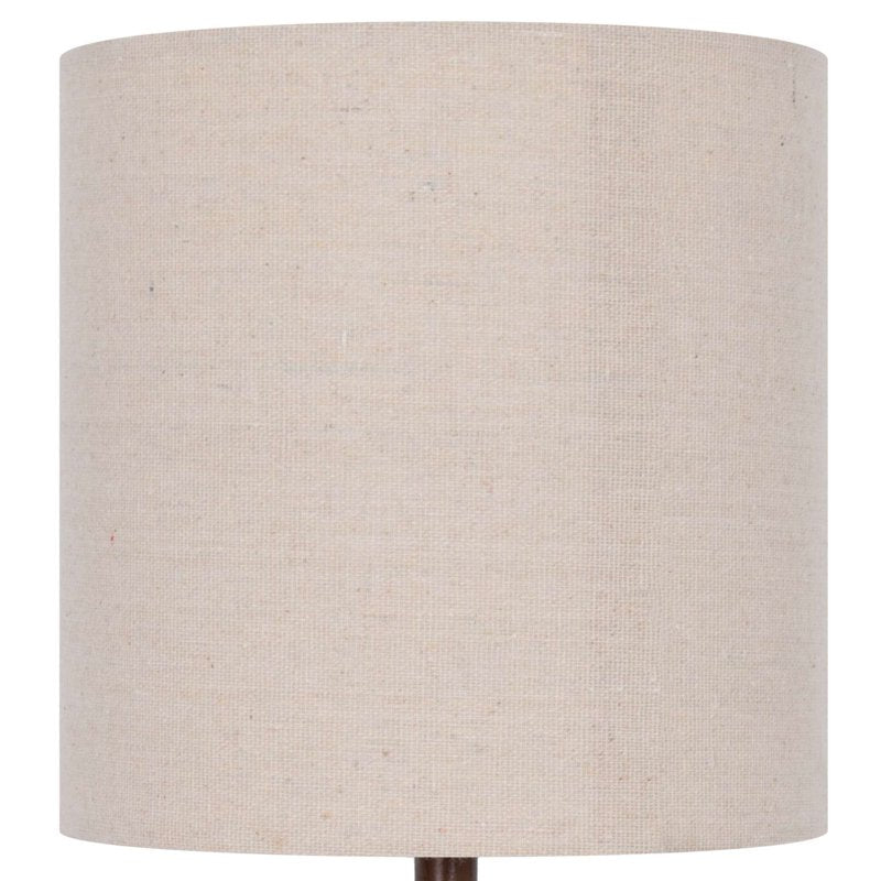 Traditional Faux Wood Table Lamp with Oatmeal Shade - 12.75 Inch