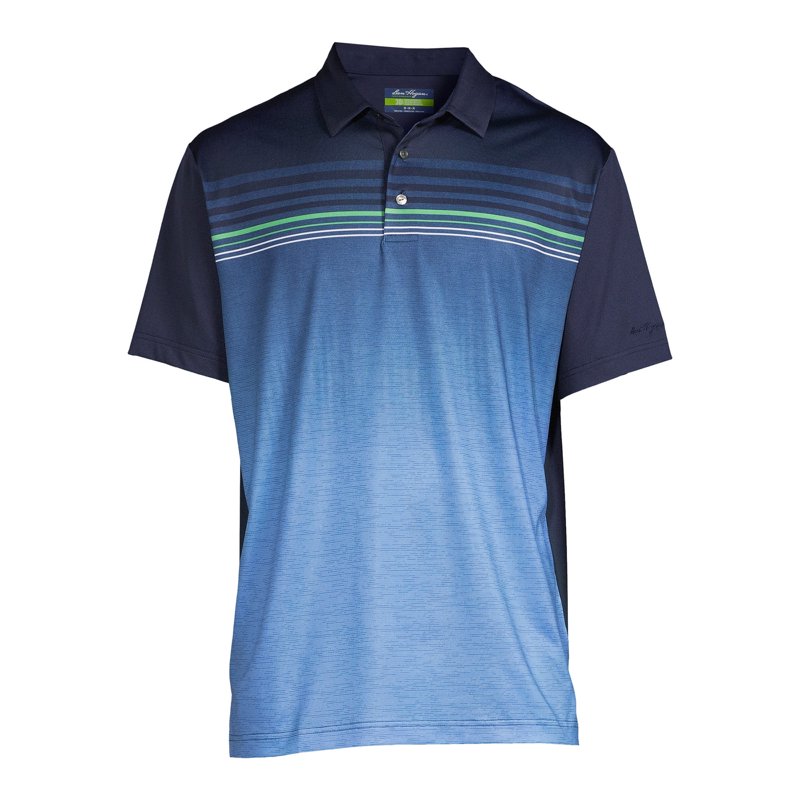 Ben Hogan Men’s & Big Men’s Ombre Stripe Polo Shirt Navy M