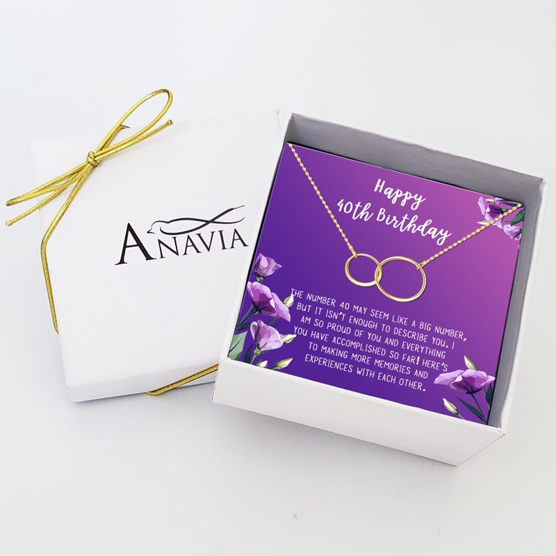 Personalized 40th Birthday Necklace Gift for Her Stainless Steel Jewelry