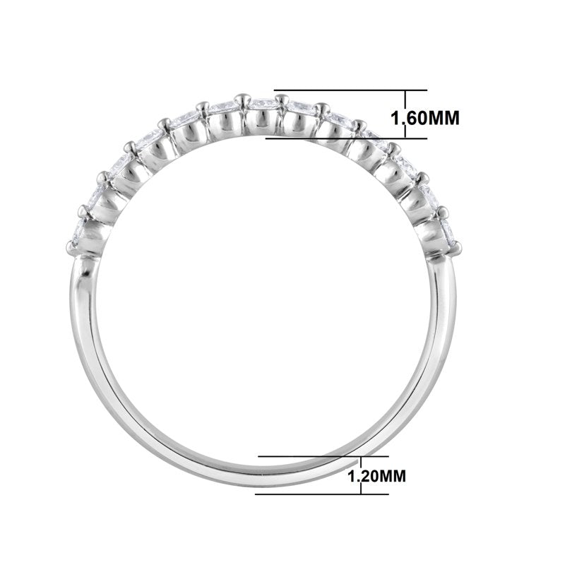 Lab Grown Diamond Band Ring in Sterling Silver for Women - 1/4 Ct