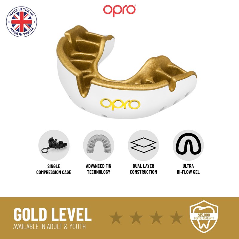 Self-Fit Gold Level Mouth Guard for Boxing, MMA & Football - Adult