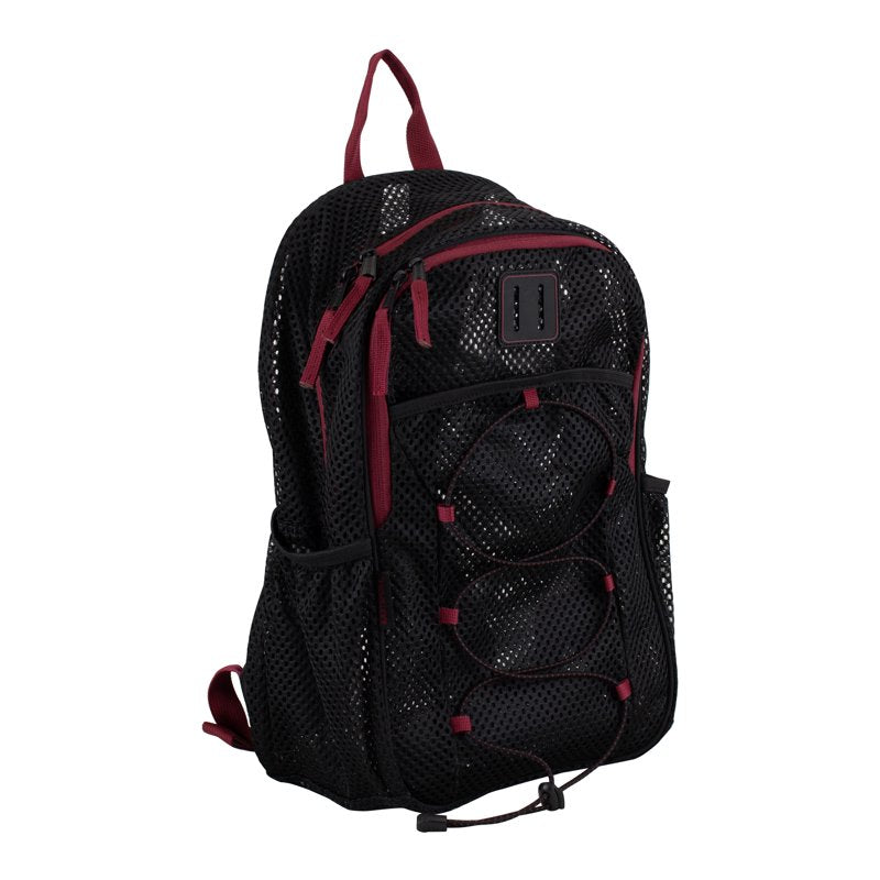 Unisex Mesh Backpack with Multiple Compartments - 17-Inch Utility Bag