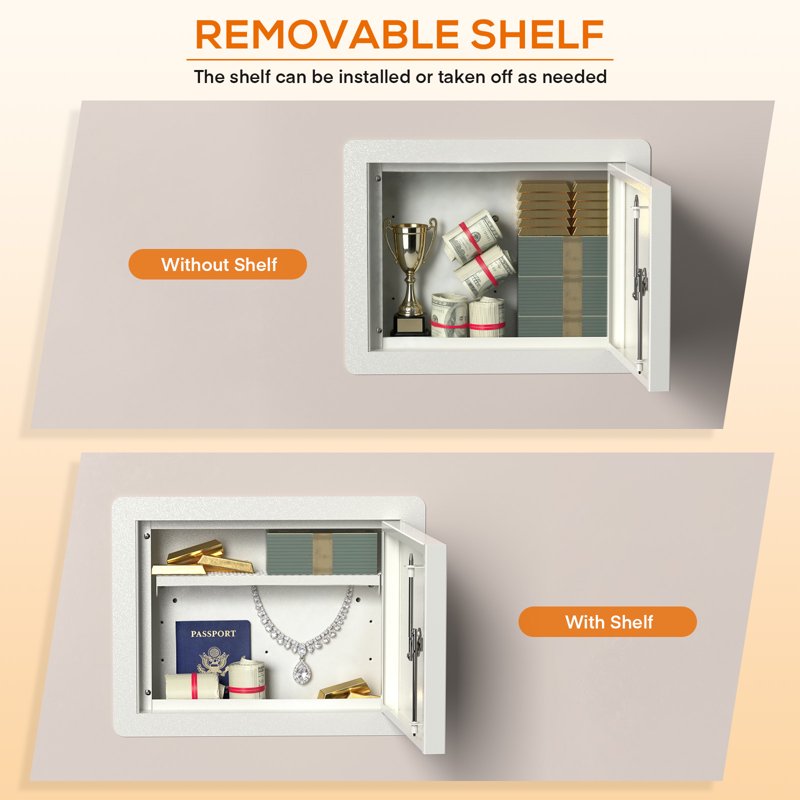 In-Wall Safe with Key Lock - Disguised Discreet Wall Security Safe for Guns and Valuables