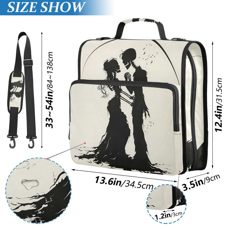 Waterproof 3-Ring Zipper Binder with Shoulder Strap, 2 Inch Capacity, Holds 500 Sheets