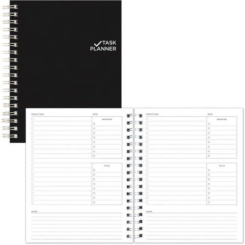 Undated Task Planner with Microperforated Pages and Duvet Cover - Black