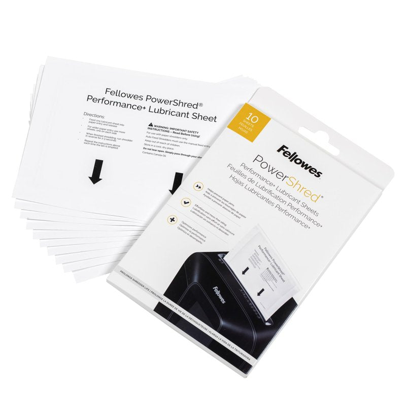 Paper Shredder Lubricant Sheets 10 Pack - Compatible with Cross-Cut & Micro-Cut Shredders