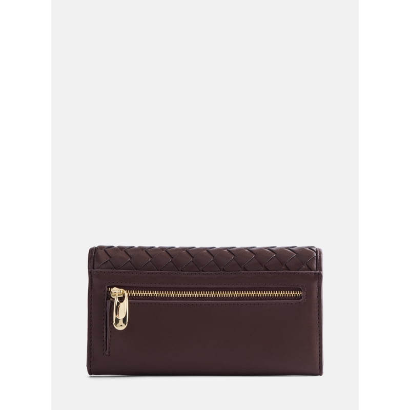Women's Woven Faux Leather Clutch Wallet with Card Slots - Chic Organizer
