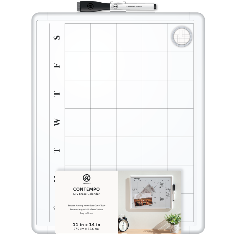 11x14 Magnetic Dry Erase Calendar Whiteboard - Reusable Planning Board