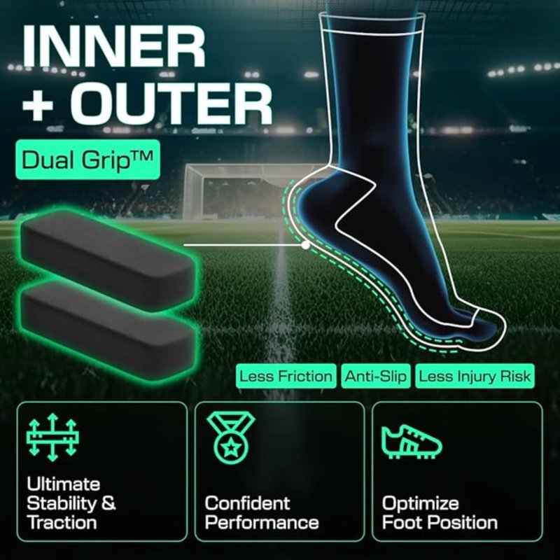 Soccer Grip Socks Anti Slip Knee-High Athletic Socks for Football and Training
