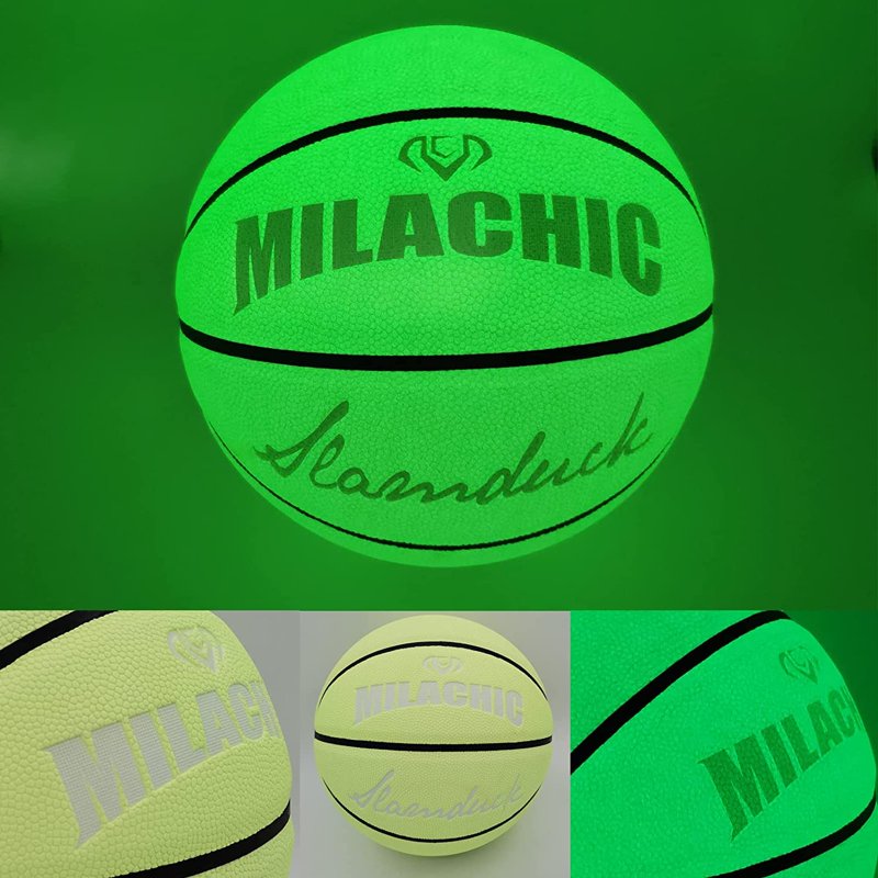 Glow in The Dark Leather Basketball - 29.5 Inch Outdoor Night Game Gift