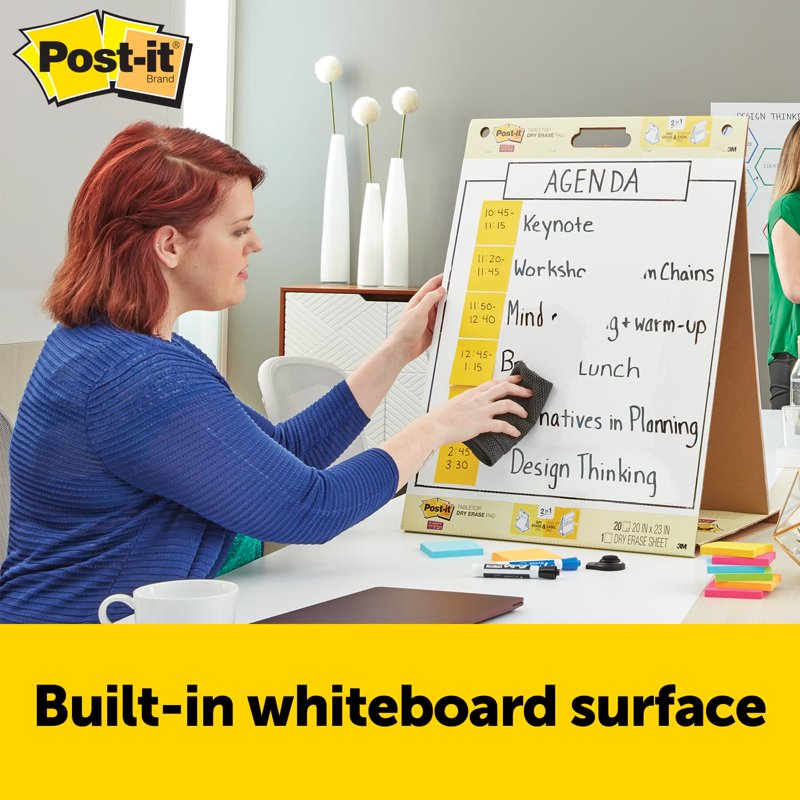 Post-it Super Sticky Portable Tabletop Easel with Dry Erase Pad 20x30 inches