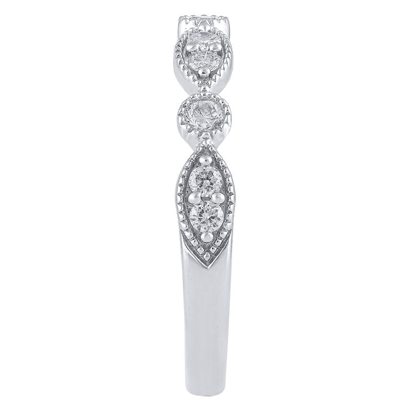 Lab Grown Diamond Wedding Band Sterling Silver 1/4 Carat Women Jewelry