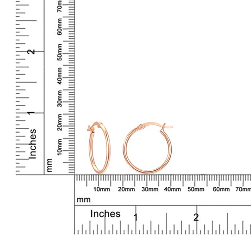 3 Tone Hoop Earrings Set - 14K Rose Gold, Gold Plated Sterling Silver 20mm