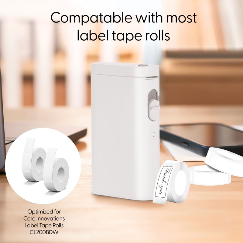 Wireless Portable Label Maker with Built-in Cutter & Starter Rolls