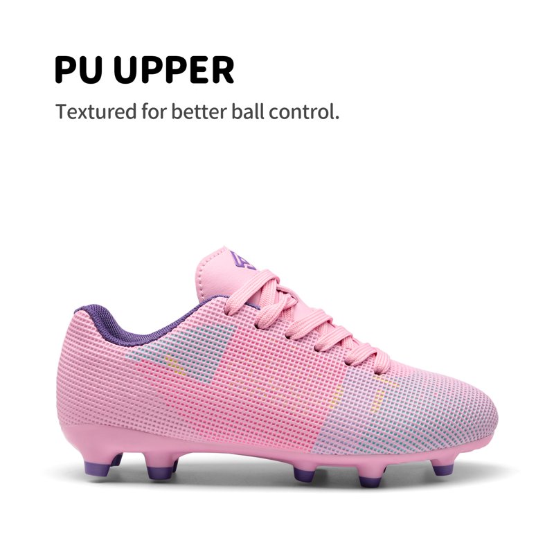 Dream Pairs Kids Soccer Cleats Pink Purple SDSO224K Size 1 - Boys & Girls Football Shoes