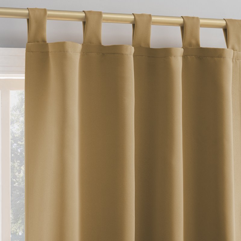 Energy Saving Blackout Curtain Panel with Tab Top Design for Window Privacy